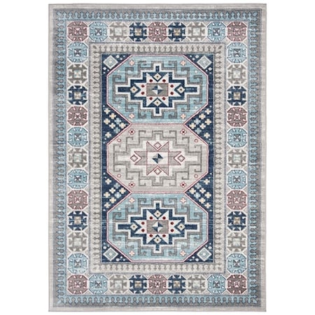 Safavieh 5 ft. 3 in. x 7 ft. 6 in. Kazak 100 Rectangle Rug Gray & Blue KZK120G-5